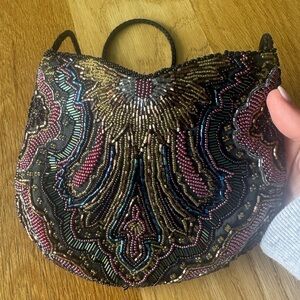 Beaded multicolor mini bag purse